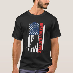 Best Dog Dad Ever Australian Shepherd USA Flag T-Shirt