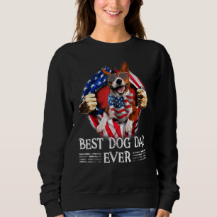 Best Dog Dad Ever Basenji American Flag For Men Sweatshirt