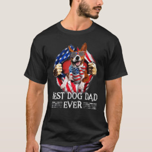 Best Dog Dad Ever Basenji American Flag  For Men T-Shirt