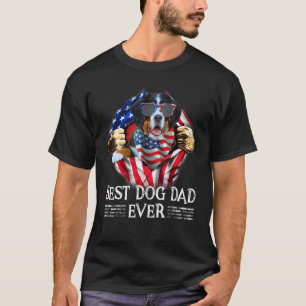Best Dog Dad Ever Bernese Mountain American Flag T-Shirt