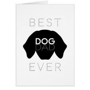 Best Dog Dad Ever Black Dog Face Birthday Card