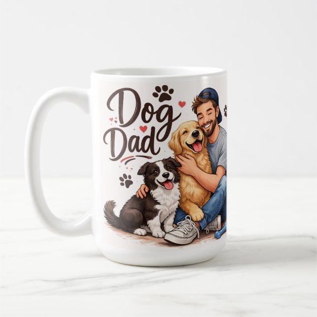 Best Dog Dad Ever Coffee Mug – Dog Lover Gift (Left)