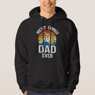 Best Dog Dad Ever Corgi Retro Vintage Hoodie