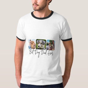 Best Dog Dad Ever - Custom 3-Photo Collage T-Shirt