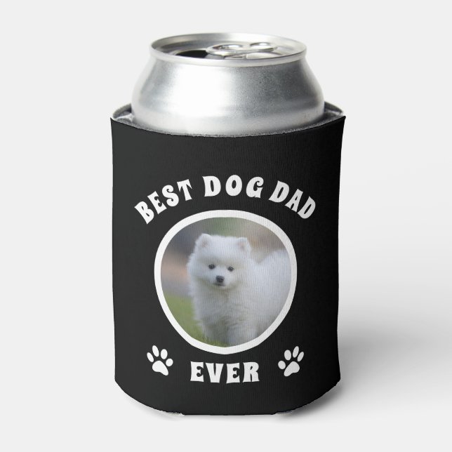 Best Dog Dad Ever Custom Photo Personalised Can Cooler (Can Front)