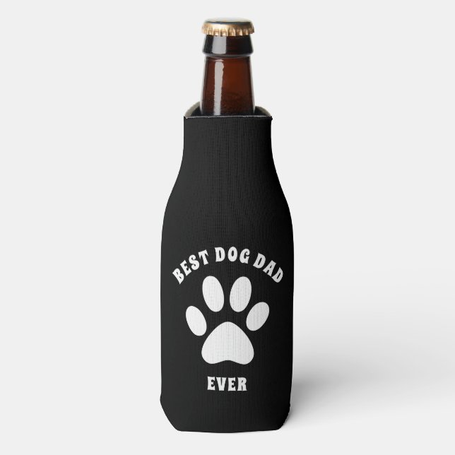 Best Dog Dad Ever Custom Text Personalised Bottle Cooler (Bottle Front)