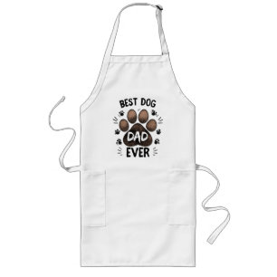 Best Dog Dad Ever – Cute Paw Print Dog Lover Long Apron