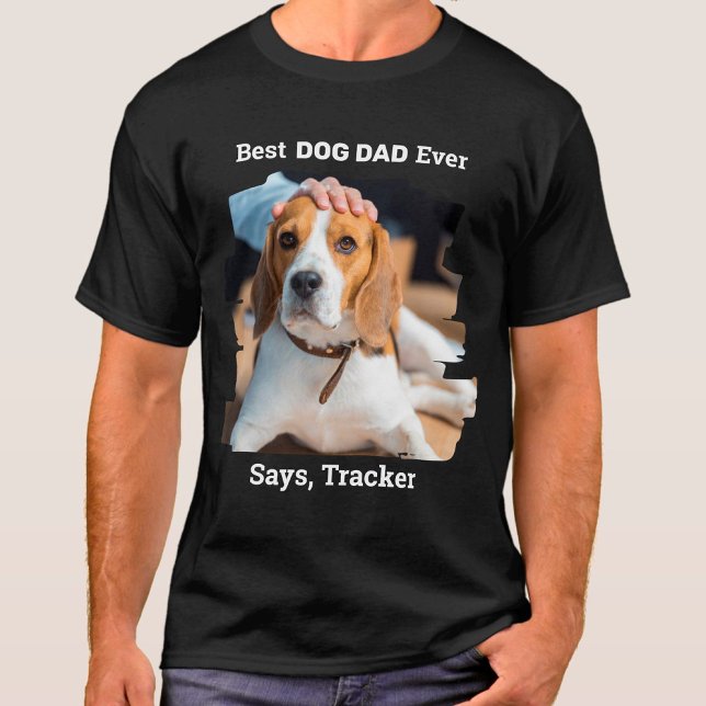Best Dog Dad Ever Cute Personalized Pet Photo T-Shirt (Creator Uploaded)