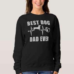 Best Dog Dad Ever Dachshund Dog Heartbeat Paw Pupp Sweatshirt
