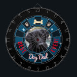 Best Dog Dad Ever Dartboard<br><div class="desc">Coloured background with Best dog dad ever. One centre photo upload option. Easy to replace with your own dog photo! Fun and unique gift idea.</div>