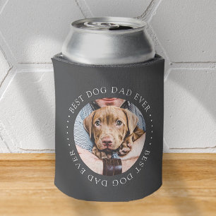 Best Dog Dad Ever Elegant Simple Custom Photo Can Cooler