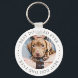 Best Dog Dad Ever Elegant Simple Custom Photo Key Ring<br><div class="desc">This simple and classic design is composed of serif typography and add a custom photo.</div>