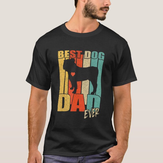 Best Dog Dad Ever English Bulldog Fathers Day Vint T-Shirt (Front)