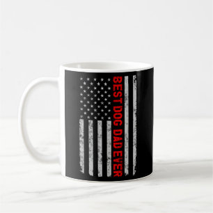 Best Dog Dad Ever Fathers Day American Flag Coffee Mug