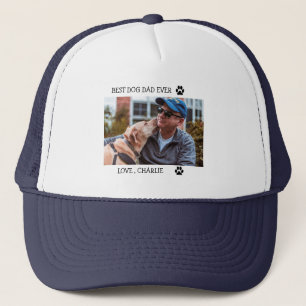 Best Dog Dad Ever Father's Day Custom Photo Pet Trucker Hat