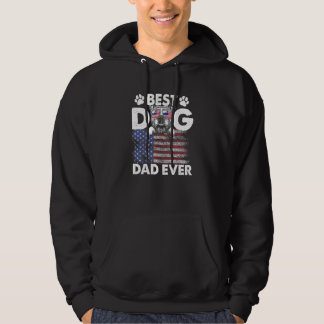 Best Dog Dad Ever French Bulldog American Flag 1 Hoodie