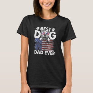 Best Dog Dad Ever French Bulldog American Flag 1 T-Shirt