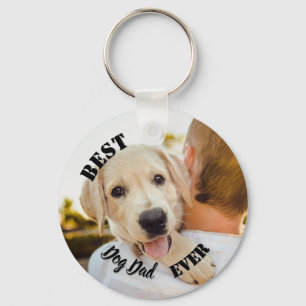 Best Dog Dad Ever Funny Pet Photo Key Ring