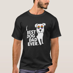 Best Dog Dad Ever Gay Pride Rainbow Dog Lover T-Shirt