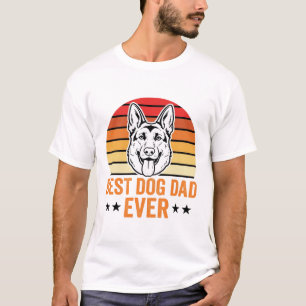 Best Dog Dad Ever German Shepherd Retro Sunset T-Shirt