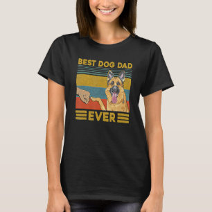 Best Dog Dad Ever German Shepherd Retro Vintage T-Shirt