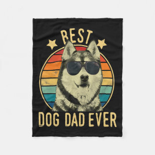 Best dog dad ever Gift for siberian husky dad Fleece Blanket