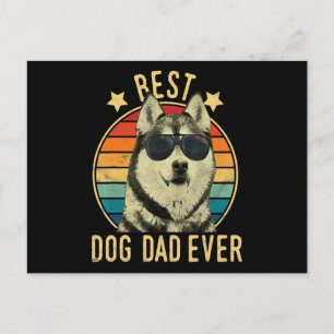 Best dog dad ever Gift for siberian husky dad Postcard