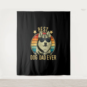 Best dog dad ever Gift for siberian husky dad Tapestry