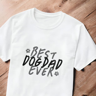 Best Dog Dad Ever Modern Black and Grey Grunge T-Shirt