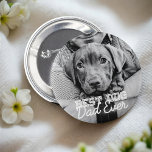 Best Dog Dad Ever Modern Custom Pet Photo 6 Cm Round Badge<br><div class="desc">This simple and classic design is composed of serif typography and add a custom photo</div>