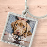 Best Dog Dad Ever Modern Custom Pet Photo Key Ring<br><div class="desc">This simple and classic design is composed of serif typography and add a custom photo</div>