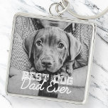 Best Dog Dad Ever Modern Custom Pet Photo Key Ring<br><div class="desc">This simple and classic design is composed of serif typography and add a custom photo</div>