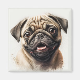 Best Dog Dad Ever Modern Custom Pet Photo Magnet