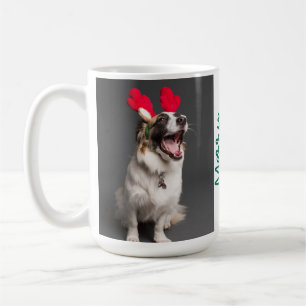 Best Dog Dad Ever Modern Custom Photo and Dog Name Coffee Mug