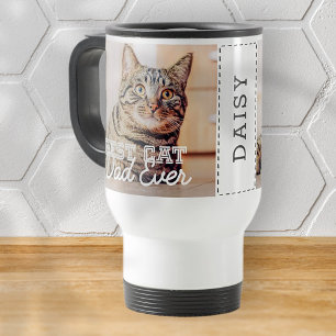 Best Dog Dad Ever Modern Custom Photo and Dog Name Travel Mug
