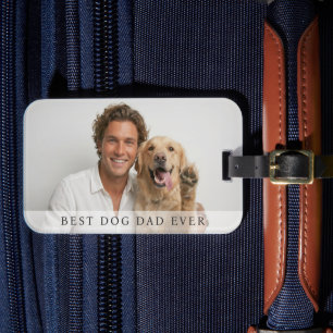 Best Dog Dad Ever Modern Custom Photo Travel Luggage Tag