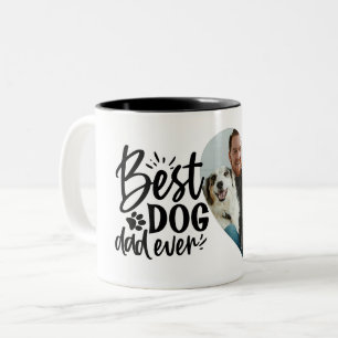 Best Dog Dad Ever Name Pet Photo  Two-Tone Coffee Mug