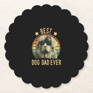 Best dog dad ever newfoundland owner day gift paper coaster