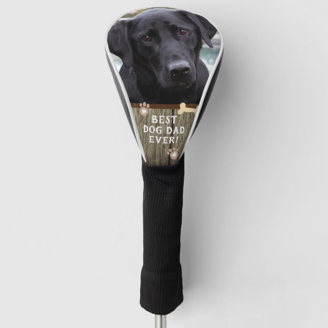 Best Dog Dad Ever One Photo Golf Head Cover (Front)