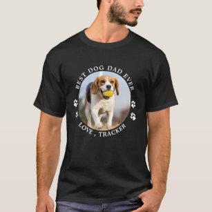 Best Dog Dad Ever Paw Prints Custom Pet Photo T-Shirt