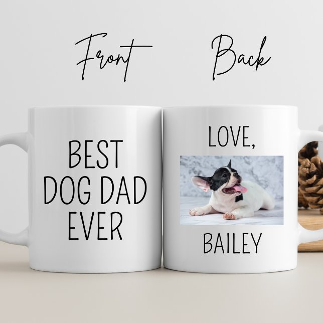 Best Dog Dad Ever Personalise Photo Daddy Birthday Coffee Mug (Creator Uploaded)