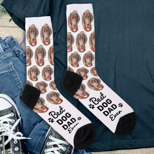 Best DOG DAD Ever Personalised Cute Pet Photo Crew Socks