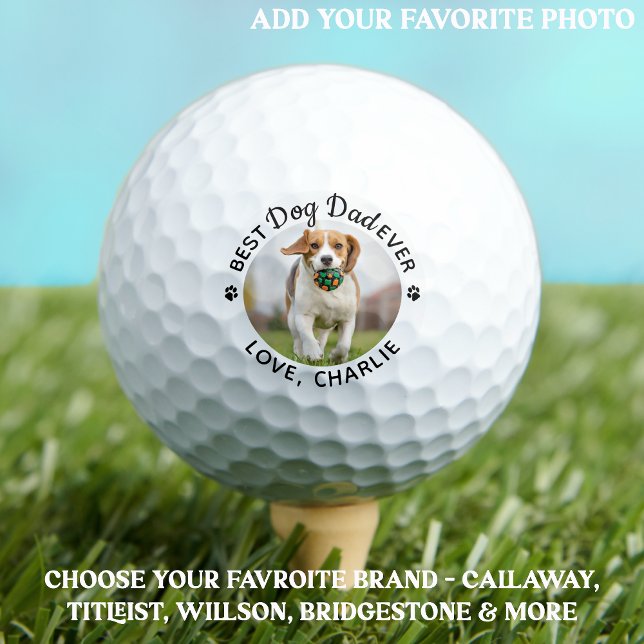 Best Dog Dad Ever Personalised Photo Golf Balls (Creator Uploaded)