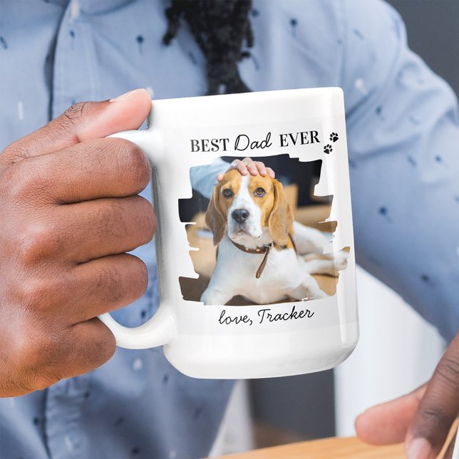 Best Dog Dad Ever Personalized Pet Photo Coffee Mug (Creator Uploaded)