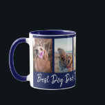 Best Dog Dad Ever Pet 5 Photo Collage Blue Mug<br><div class="desc">Modern Photo Collage mug to personalise with 5 pictures for the best dog dad ever!</div>