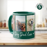Best Dog Dad Ever Pet 5 Photo Collage Green Mug<br><div class="desc">Modern Photo Collage mug to personalise with 5 pictures for the best dog dad ever!</div>