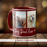 Best Dog Dad Ever Pet 5 Photo Collage Maroon Mug<br><div class="desc">Modern Photo Collage mug in maroon to personalise with 5 pictures for the best dog dad ever!</div>