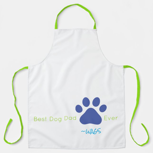 BEST DOG DAD EVER Pet NAME Colourful Fun Apron (Front)