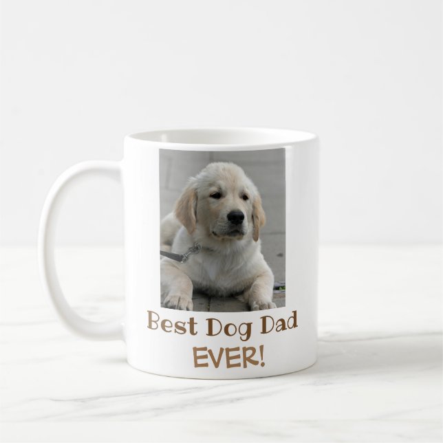 Best Dog Dad Ever Pet Photo Coffee Mug (Left)