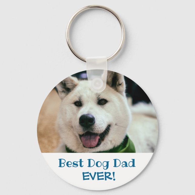 Best Dog Dad Ever Pet Photo Key Ring (Front)